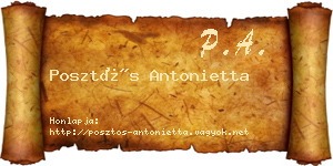 Posztós Antonietta névjegykártya